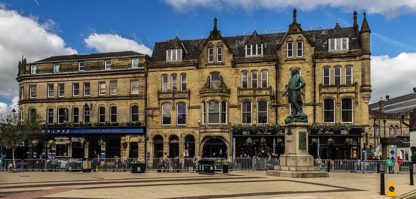 Bury, Greater Manchester — an area Mazuli supplies aluminium windows and doors to