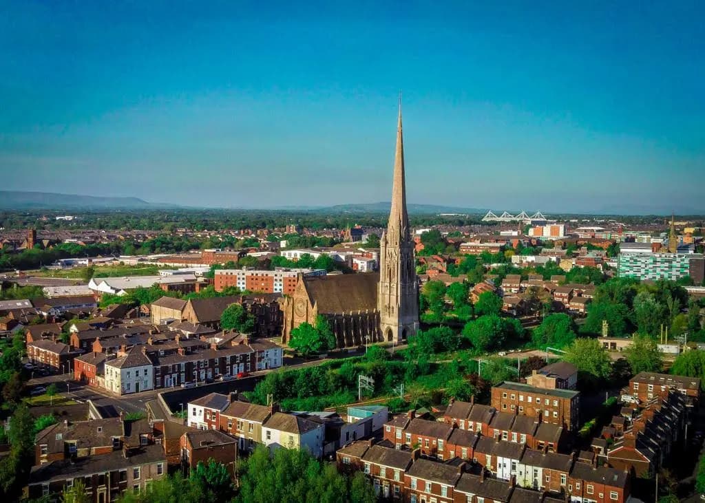 Preston, Lancashire — an area Mazuli supplies aluminium windows and doors to