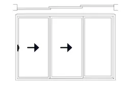 3 Panels – Left & Centre Moving